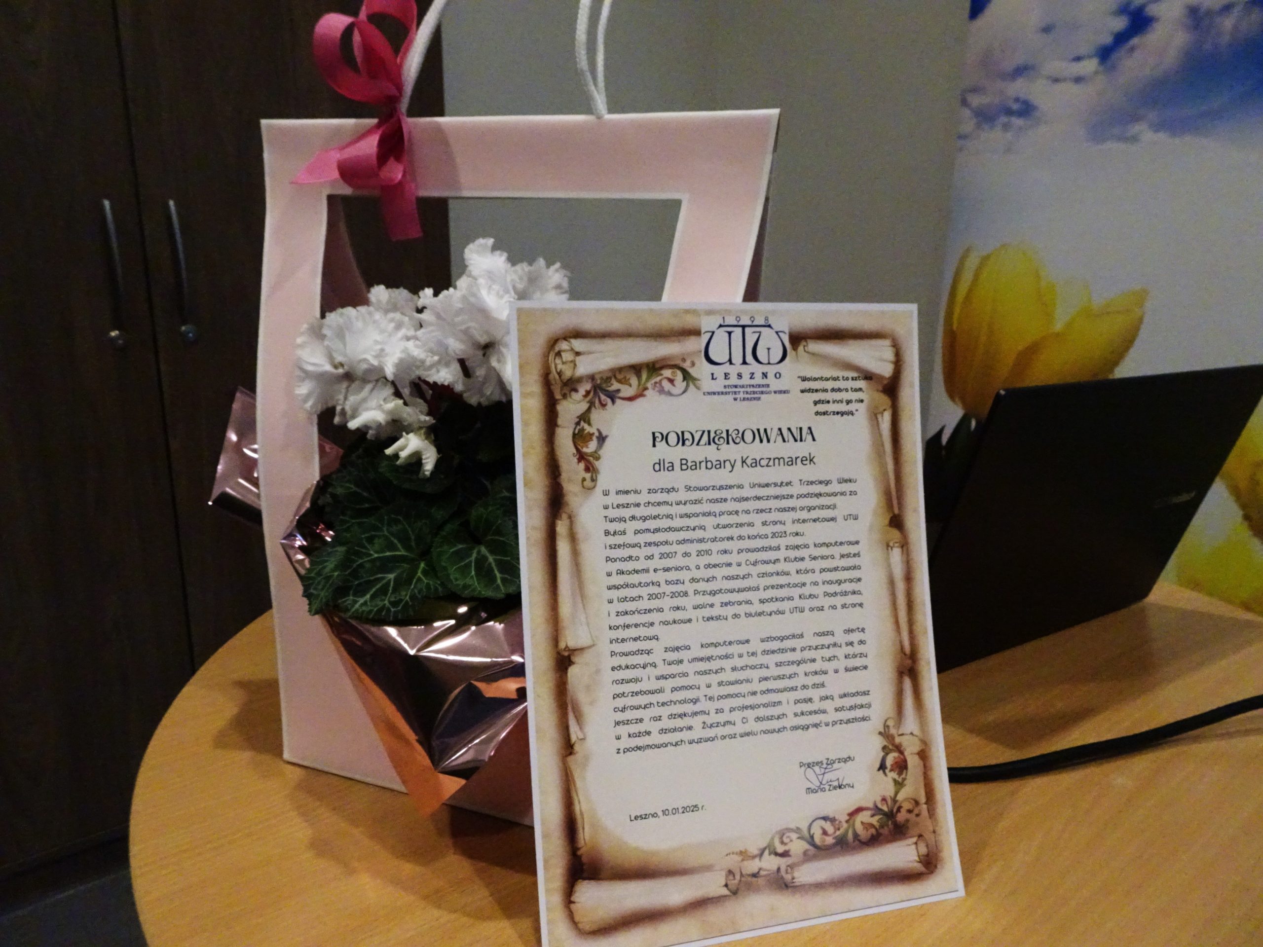 5 Podziękowanie dla Basi Kaczmarek