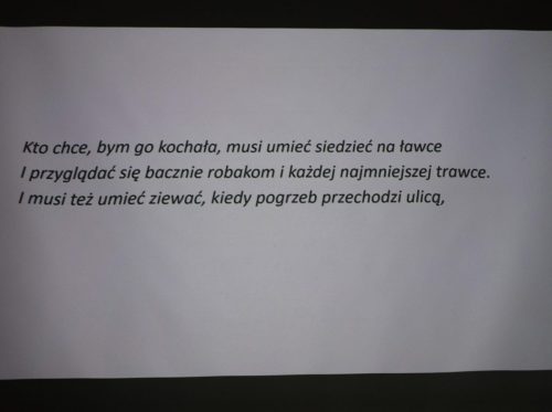 tak napisała o sobie poetka