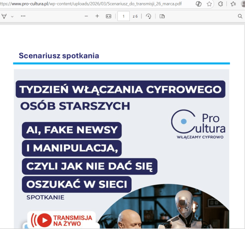 Tematyka czwartkowego szkolenia