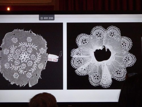 Przykład haftu wykonanego na tiulu