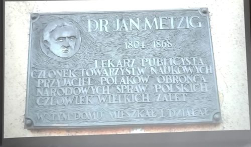 7 tablica upamiętniająca Jana Metziga.