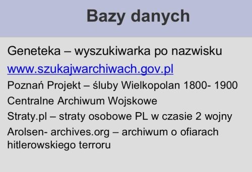 Gdzie szukać przodków