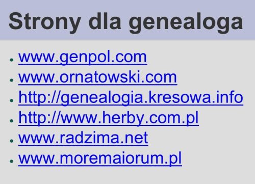 Strony dla genealoga