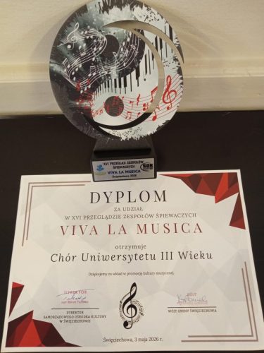 dyplom uznania za wkład w promocję kultury muzycznej