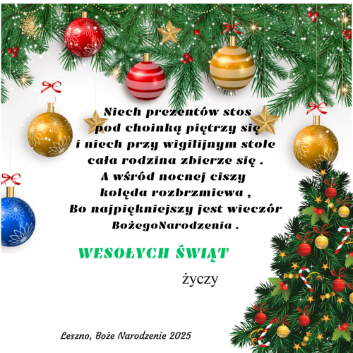 życzenia świąteczne wykonała - Halina